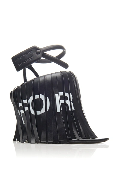 Shop Off-white Fringe Sandals In Black