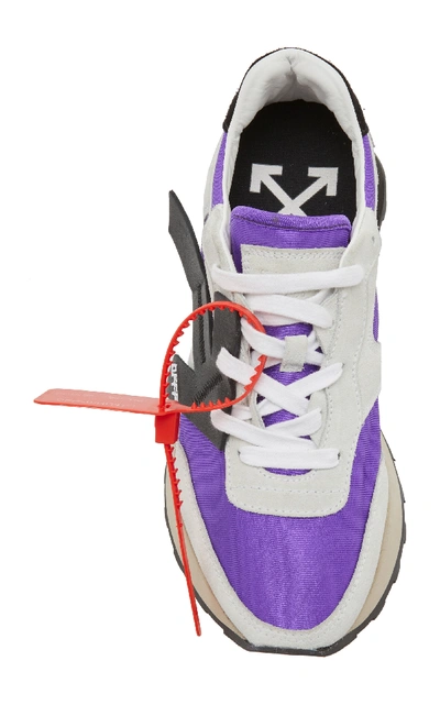 Shop Off-white Color-block Suede And Faille Sneakers In Purple