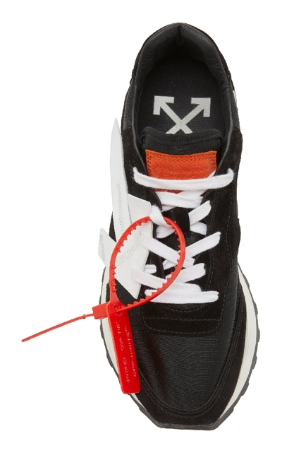 Shop Off-white Color-block Suede And Faille Sneakers In Black