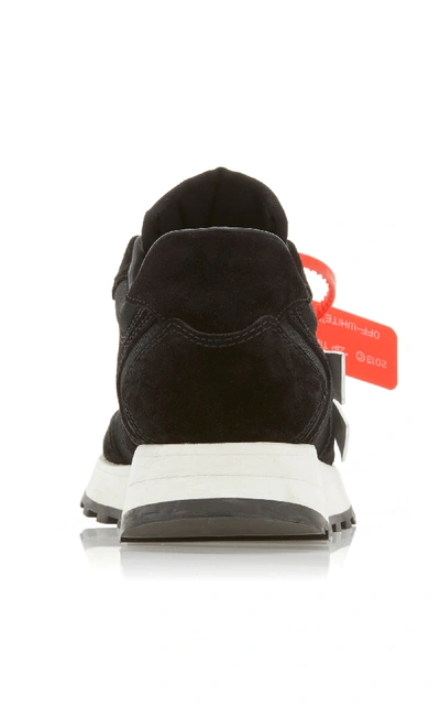 Shop Off-white Color-block Suede And Faille Sneakers In Black