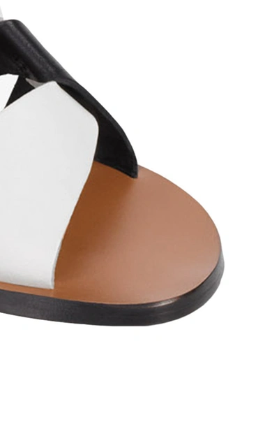 Shop Atp Atelier Allai Leather Sandals In Black/white