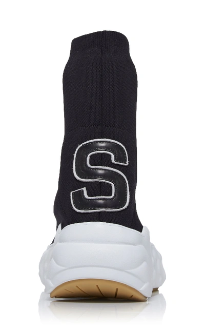 Shop Acne Studios Knit Sock Sneakers In Black