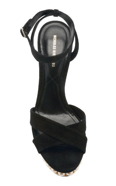 Shop Nicholas Kirkwood Casati Embellished Leather Platform Sandals In Black