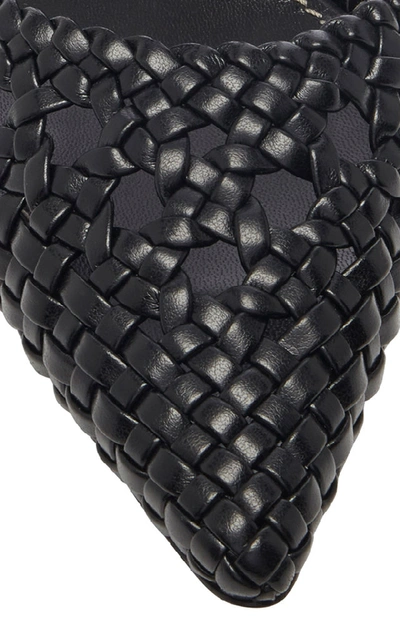 Shop Proenza Schouler Leather-trimmed Woven Pumps In Black