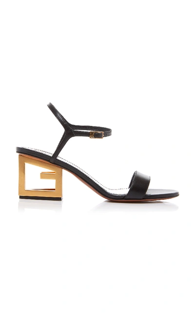 Shop Givenchy Triangle Strappy Leather Sandals In Black