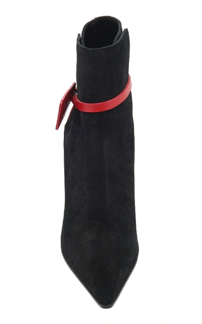 Shop Off-white Zip Tie Suede Jodphur Boots In Black