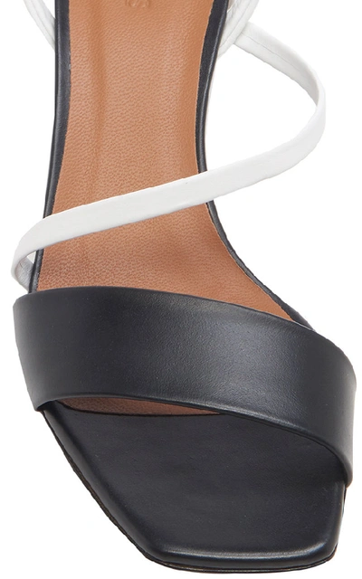 Shop Neous Latouria Leather Slingback Sandals In Black/white