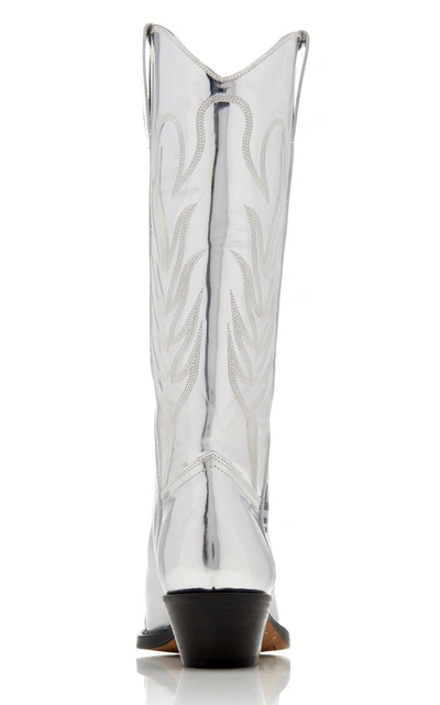 Shop Off-white "for Walking" Metallic Cowboy Boots In Silver