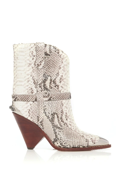 Shop Isabel Marant Lamsy Embossed Boot  In White