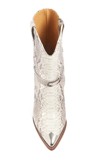 Shop Isabel Marant Lamsy Embossed Boot  In White