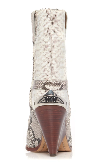 Shop Isabel Marant Lamsy Embossed Boot  In White