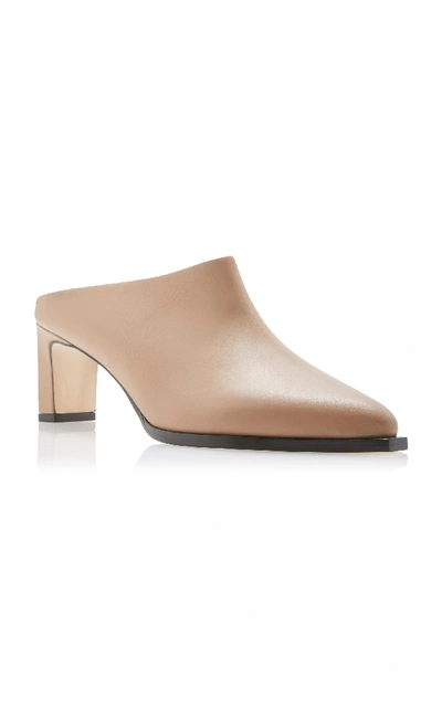Shop Atp Atelier Fave Leather Mules In Neutral