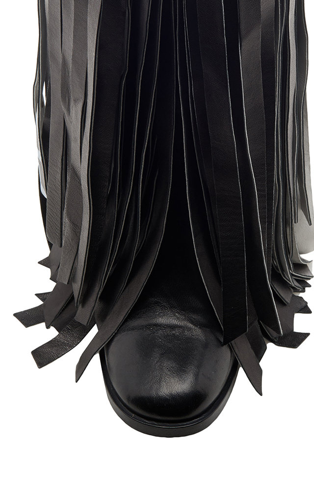 off white fringe boots