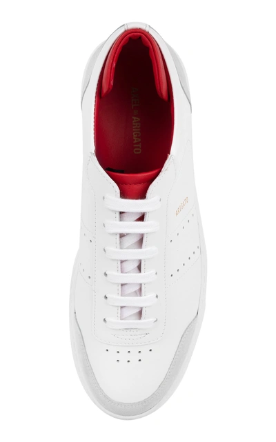 Shop Axel Arigato Dunk Two-tone Leather Sneakers  In White