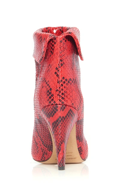 Shop Isabel Marant Lisbo Embossed Boot In Red