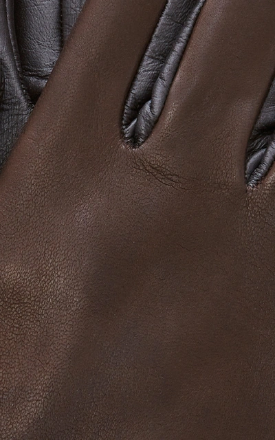 Shop Labonia Cashmere-lined Leather Gloves In Brown