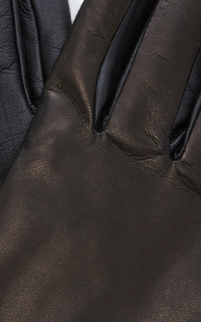 Shop Labonia Cashmere-lined Leather Gloves In Black