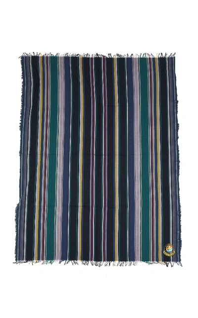 Shop Loewe Multicolored Cotton-striped Scarf