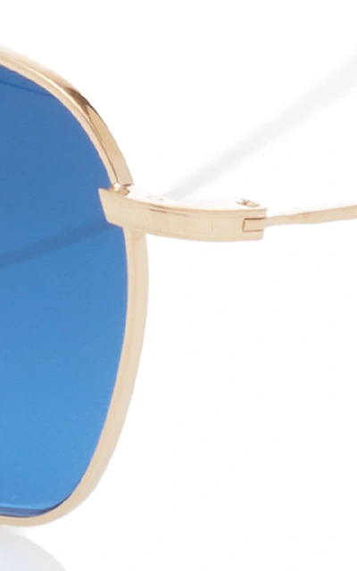 Shop Barton Perreira Doyen Titanium Sunglasses In Blue