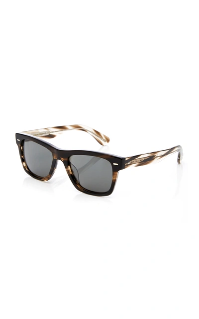 Shop Oliver Peoples Oliver Sun Square-frame Acetate Sunglasses In Brown