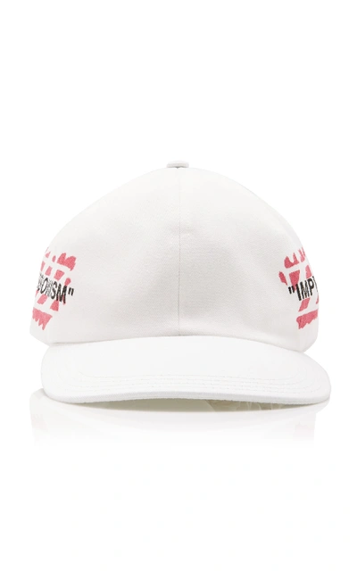 Shop Off-white Printed Cotton-twill Baseball Cap In White