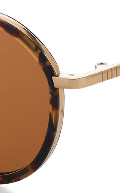Shop Thom Browne Tortoiseshell Aviator Sunglasses In Brown