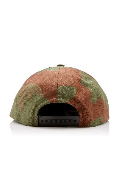 Shop Off-white Embroidered Camouflage Cotton-canvas Baseball Cap In Green