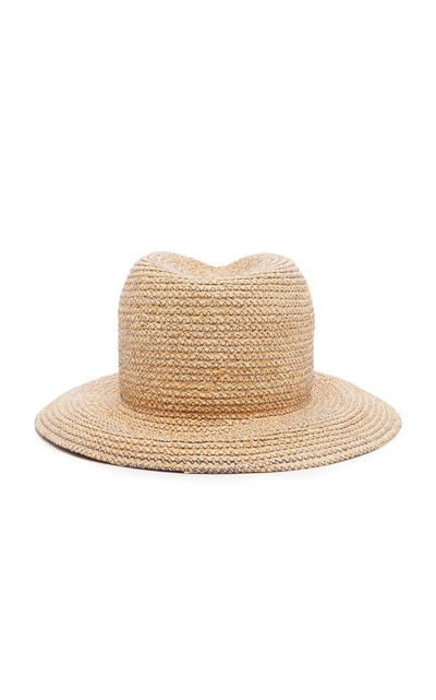 Shop Albertus Swanepoel Exclusive Raffia Fedora In Neutral