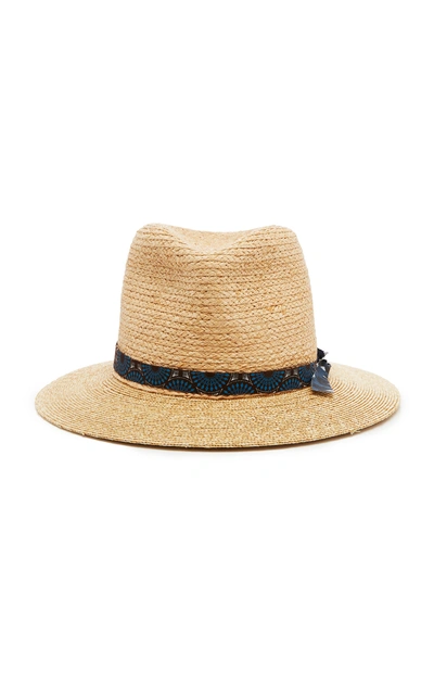 Shop Albertus Swanepoel Exclusive Ribbon-trimmed Raffia Fedora In Neutral