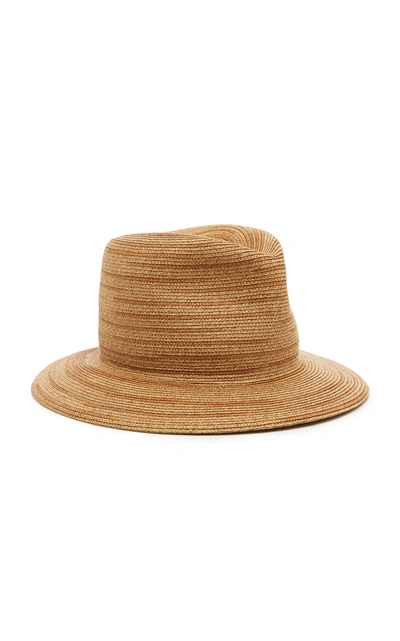 Shop Albertus Swanepoel Exclusive Woven Straw Fedora In Brown