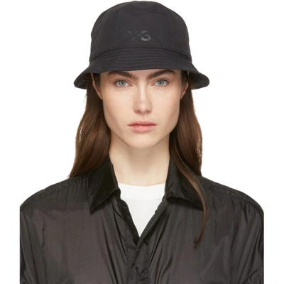 Shop Y-3 Reversible Black Logo Bucket Hat