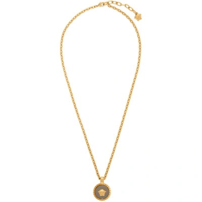 Shop Versace Gold Medusa Round Necklace