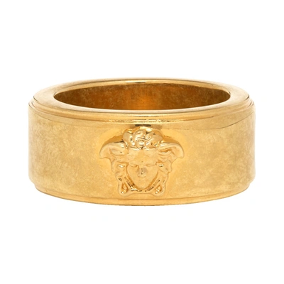 Shop Versace Gold Medusa Band Ring