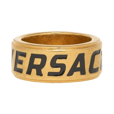 Shop Versace Gold Medusa Band Ring