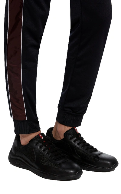 Prada Black Leather New Americas Cup Sneakers