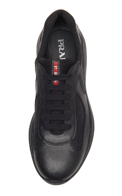 Prada Black Leather New Americas Cup Sneakers