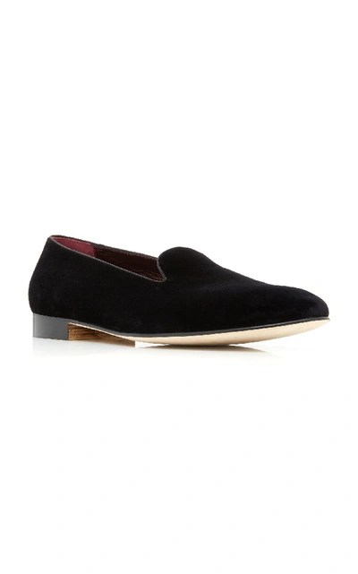 Shop Ralph Lauren Collis Velvet Loafers In Black