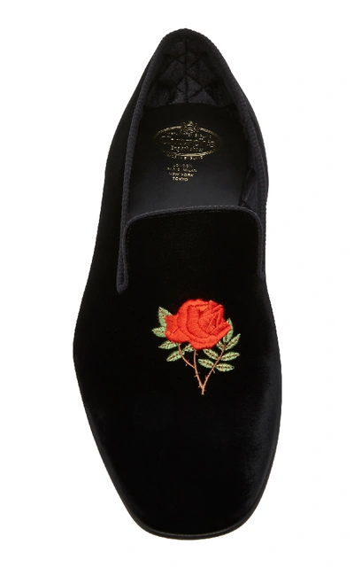 Shop Church's Sovereign Rose Velvet Slippers In Black