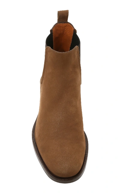 Shop Lanvin Nubuck Chelsea Boots In Brown