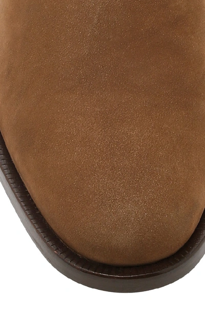 Shop Lanvin Nubuck Chelsea Boots In Brown