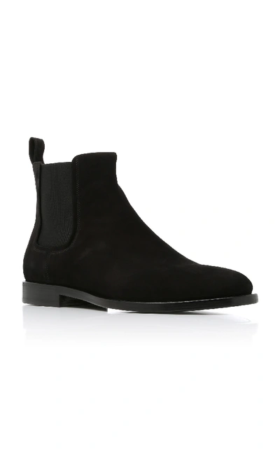 Shop Lanvin Nubuck Chelsea Boots In Black