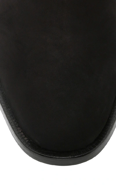 Shop Lanvin Nubuck Chelsea Boots In Black