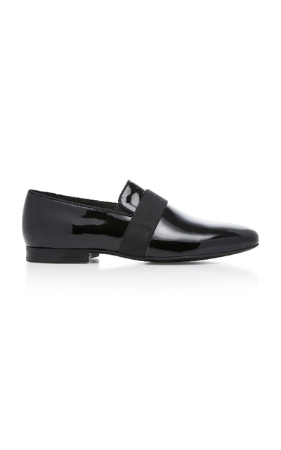 Shop Lanvin Patent Leather Evening Slippers In Black