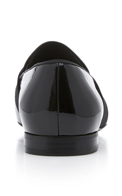Shop Lanvin Patent Leather Evening Slippers In Black