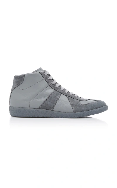 Shop Maison Margiela Replica High Top Suede Sneakers In Grey