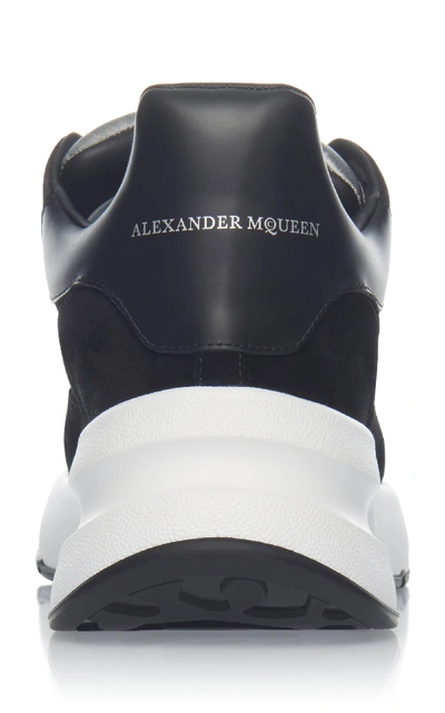 Shop Alexander Mcqueen Metallic Suede Low-top Sneakers In Black