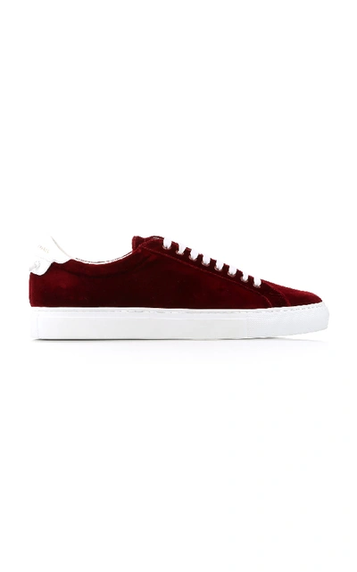 Shop Givenchy Urban Velvet Sneakers In Burgundy