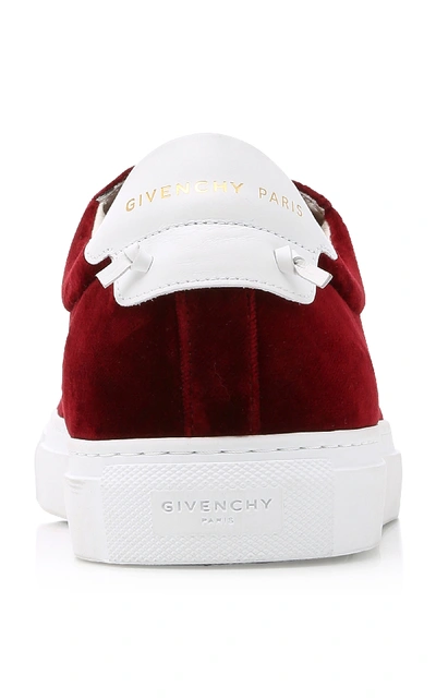 Shop Givenchy Urban Velvet Sneakers In Burgundy