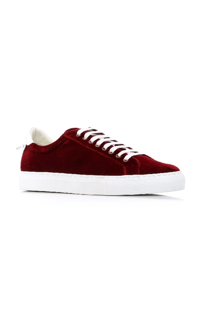 Shop Givenchy Urban Velvet Sneakers In Burgundy