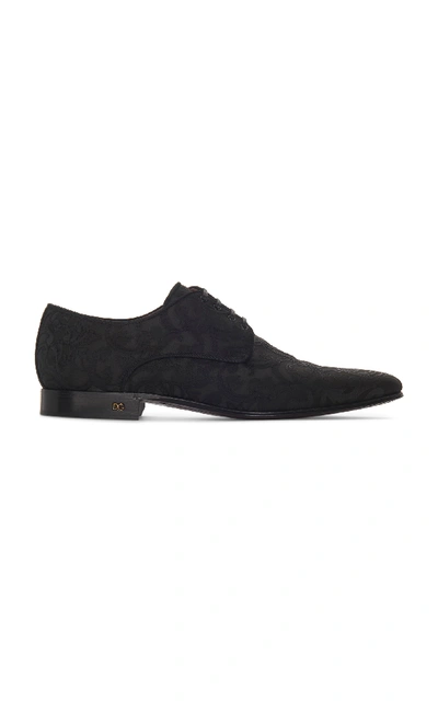 Shop Dolce & Gabbana Patterned Jacquard Oxfords In Black